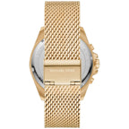 Michael Kors Brecken MK8867 45mm Men's Chronograph Watch – Black & Gold Stainless Steel Mesh Bracelet