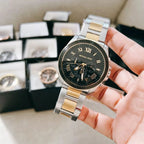 Michael Kors Alek MK8901 44mm Men's Chronograph Watch – Black Sunray & Two-Tone Silver and Gold Stainless Steel Bracelet