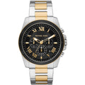 Michael Kors Alek MK8901 44mm Men's Chronograph Watch – Black Sunray & Two-Tone Silver and Gold Stainless Steel Bracelet