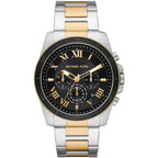 Michael Kors Alek MK8901 44mm Men's Chronograph Watch – Black Sunray & Two-Tone Silver and Gold Stainless Steel Bracelet