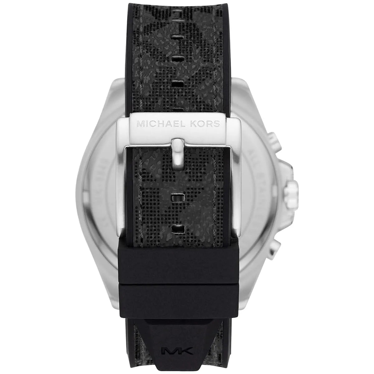Michael Kors Brecken MK8922 45mm Men's Chronograph Watch – Silver Sunray & Grey Rubber Strap