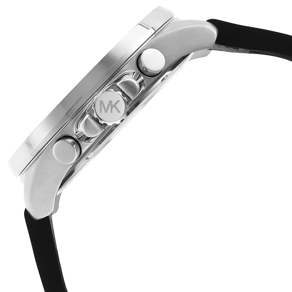 Michael Kors Brecken MK8922 45mm Men's Chronograph Watch – Silver Sunray & Grey Rubber Strap