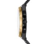 Michael Kors Lennox MK8941 45mm Men's Chronograph Watch – Black & Gold-Tone Stainless Steel Bracelet