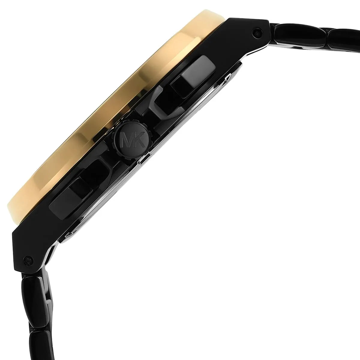 Michael Kors Lennox MK8941 45mm Men's Chronograph Watch – Black & Gold-Tone Stainless Steel Bracelet