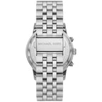 Michael Kors Hutton MK8952 43mm Men's Chronograph Watch – Blue Textured & Silver Stainless Steel Bracelet