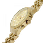 Michael Kors Hutton MK8953 43mm Men's Chronograph Watch – Gold Textured & Gold-Tone Stainless Steel Bracelet