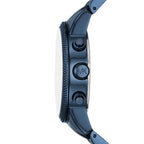 Michael Kors Hutton MK9088 43mm Men's Chronograph Watch – Navy Blue Textured & Navy Blue Stainless Steel Bracelet