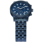 Michael Kors Hutton MK9088 43mm Men's Chronograph Watch – Navy Blue Textured & Navy Blue Stainless Steel Bracelet