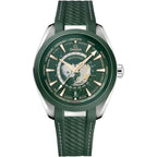 Omega Seamaster Aqua Terra Worldtimer 43mm Master Quality Watch – Summer Green Dial & Green Rubber Strap