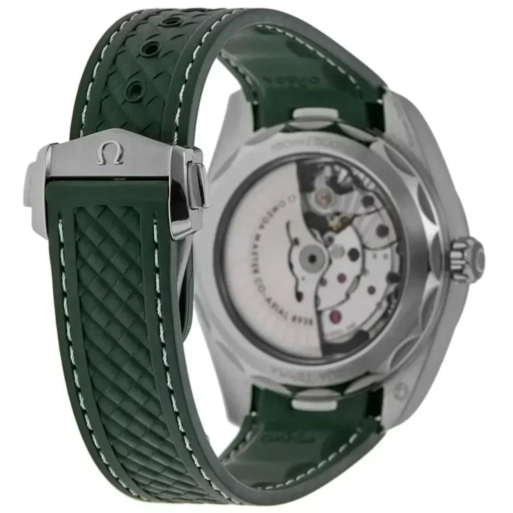 Omega Seamaster Aqua Terra Worldtimer 43mm Master Quality Watch – Summer Green Dial & Green Rubber Strap