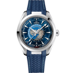 Omega Seamaster Aqua Terra Worldtimer 43mm Master Quality Watch – Dark Blue Dial & Blue Rubber Strap