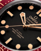 Omega Seamaster Diver 300M 42mm Master Quality Watch – Black Dial, Burgundy Bezel, Bronze Gold-Tone Case & Black Rubber Strap