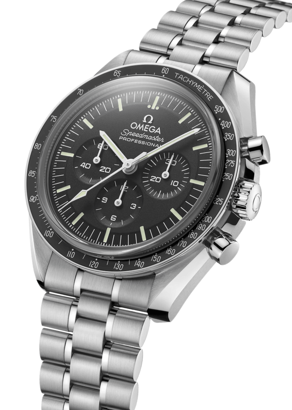 Omega Speedmaster Moonwatch Professional Master Quality Watch – Black Dial & Stainless Steel Bracelet
