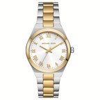 Michael Kors Lennox MK7464 37mm Women's Quartz Watch – White with Two-Tone Stainless Steel Bracelet