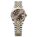 Rolex Datejust 31mm Women’s Master Quality Watch – Dark Brown Dial, Yellow Two-Tone Jubilee Bracelet & Yellow Gold-Tone Fluted Bezel