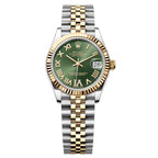 Rolex Datejust 31mm Women’s Master Quality Watch – Green Roman Numeral Dial, Yellow Two-Tone Jubilee Bracelet & Yellow Gold-Tone Fluted Bezel