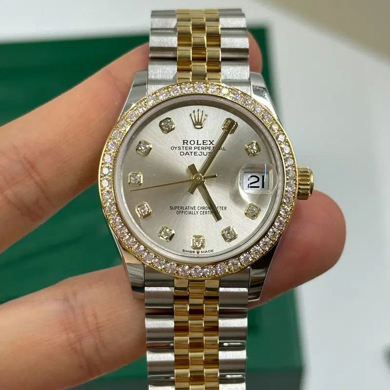Rolex Datejust 31mm Women’s Master Quality Watch – White Dial, Yellow Two-Tone Jubilee Bracelet & Yellow Gold-Tone Diamond-Set Bezel