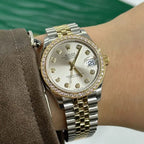 Rolex Datejust 31mm Women’s Master Quality Watch – White Diamond Dial, Yellow Two-Tone Jubilee Bracelet & Yellow Gold-Tone Diamond-Set Bezel