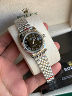 Rolex Datejust 31mm Women’s Master Quality Watch – Black Roman Numeral Dial, Stainless Steel Jubilee Bracelet & Stainless Steel Fluted Bezel
