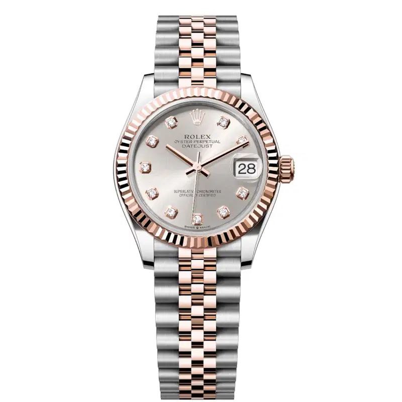 Rolex Datejust 31mm Women’s Master Quality Watch – Champagne Silver Dial, Rose Two-Tone Jubilee Bracelet & Rose Gold-Tone Diamond-Set Bezel