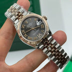 Rolex Datejust 31mm Women’s Master Quality Watch – Grey Roman Numeral Dial, Rose Two-Tone Jubilee Bracelet & Rose Gold-Tone Fluted Bezel