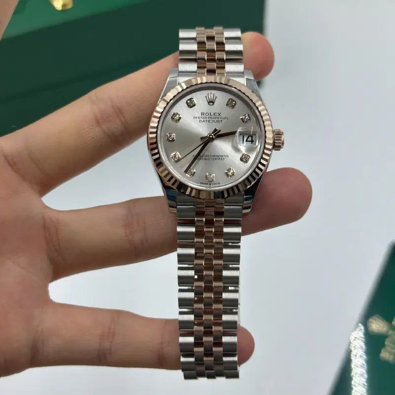 Rolex Datejust 31mm Women’s Master Quality Watch – Champagne Silver Dial, Rose Two-Tone Jubilee Bracelet & Rose Gold-Tone Diamond-Set Bezel