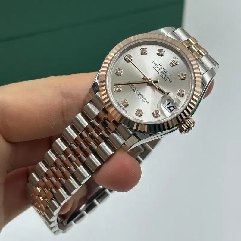 Rolex Datejust 31mm Women’s Master Quality Watch – Champagne Silver Dial, Rose Two-Tone Jubilee Bracelet & Rose Gold-Tone Diamond-Set Bezel