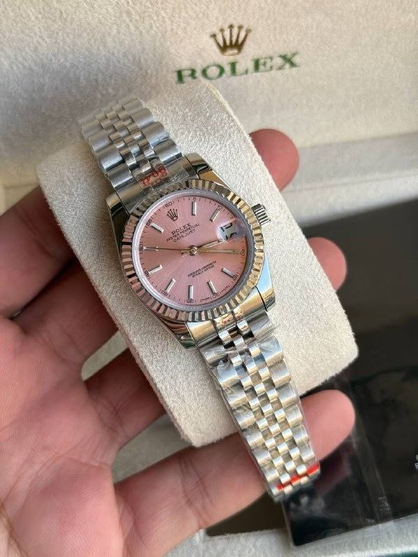 Rolex Datejust 31mm Women’s Master Quality Watch – Pink Dial, Stainless Steel Jubilee Bracelet & Stainless Steel Fluted Bezel
