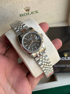 Rolex Datejust 31mm Women’s Master Quality Watch – Dark Brown Dial, Stainless Steel Jubilee Bracelet & Stainless Steel Fluted Bezel