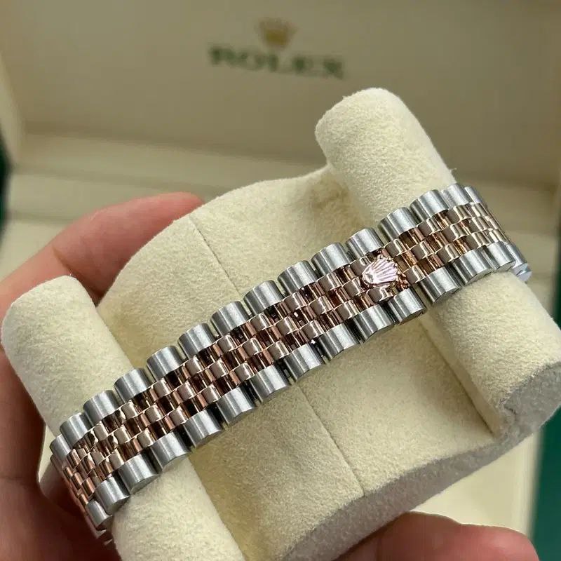 Rolex Datejust 31mm Women’s Master Quality Watch – White Roman Numeral Dial, Rose Two-Tone Jubilee Bracelet & Rose Gold-Tone Diamond-Set Bezel