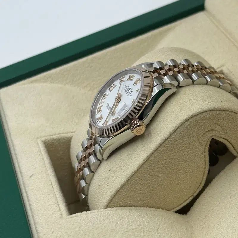Rolex Datejust 31mm Women’s Master Quality Watch – White Roman Numeral Dial, Rose Two-Tone Jubilee Bracelet & Rose Gold-Tone Diamond-Set Bezel