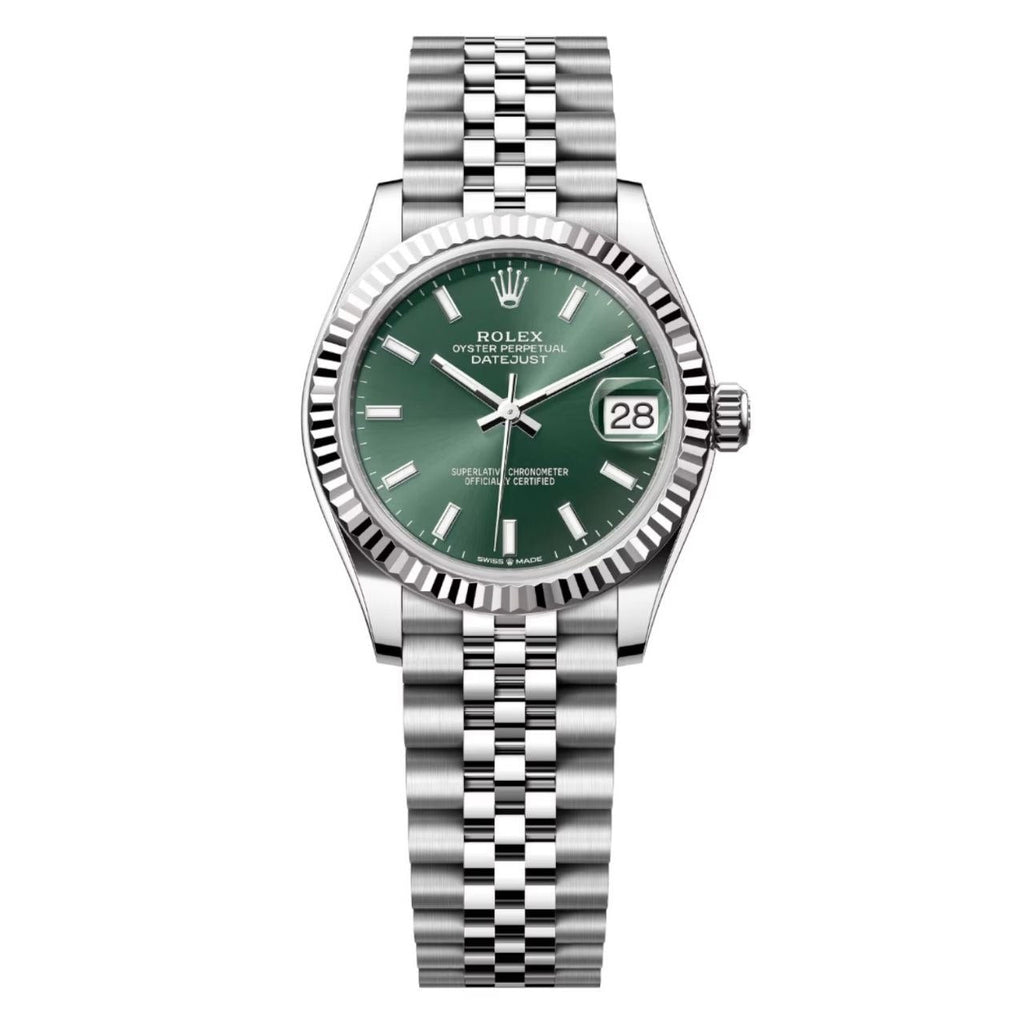 Rolex Datejust 31mm Women’s Master Quality Watch – Green Dial, Stainless Steel Jubilee Bracelet & Stainless Steel Fluted Bezel