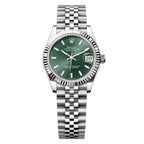 Rolex Datejust 31mm Women’s Master Quality Watch – Green Dial, Stainless Steel Jubilee Bracelet & Stainless Steel Fluted Bezel