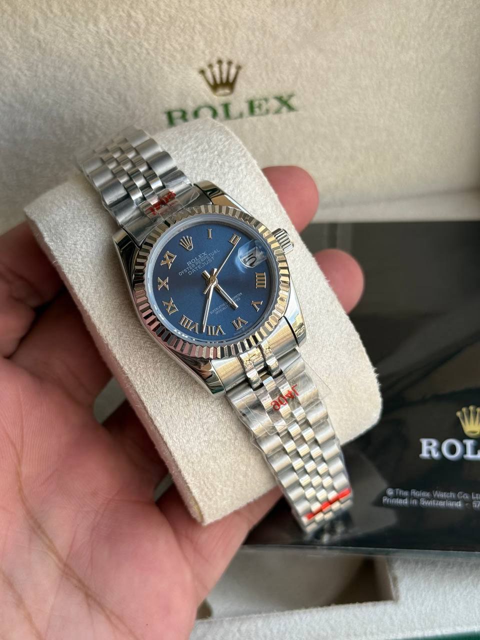 Rolex Datejust 31mm Women’s Master Quality Watch – Blue Roman Numeral Dial, Stainless Steel Jubilee Bracelet & Stainless Steel Fluted Bezel
