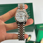 Rolex Datejust 31mm Women’s Master Quality Watch – White Mother-of-Pearl Dial, Rose Two-Tone Jubilee Bracelet & Rose Gold-Tone Fluted Bezel