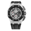 Audemars Piguet Royal Oak Offshore 43mm Men's Quartz Watch – Black with Black Silicone Strap