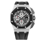Audemars Piguet Royal Oak Offshore 43mm Men's Quartz Watch – Black with Black Silicone Strap