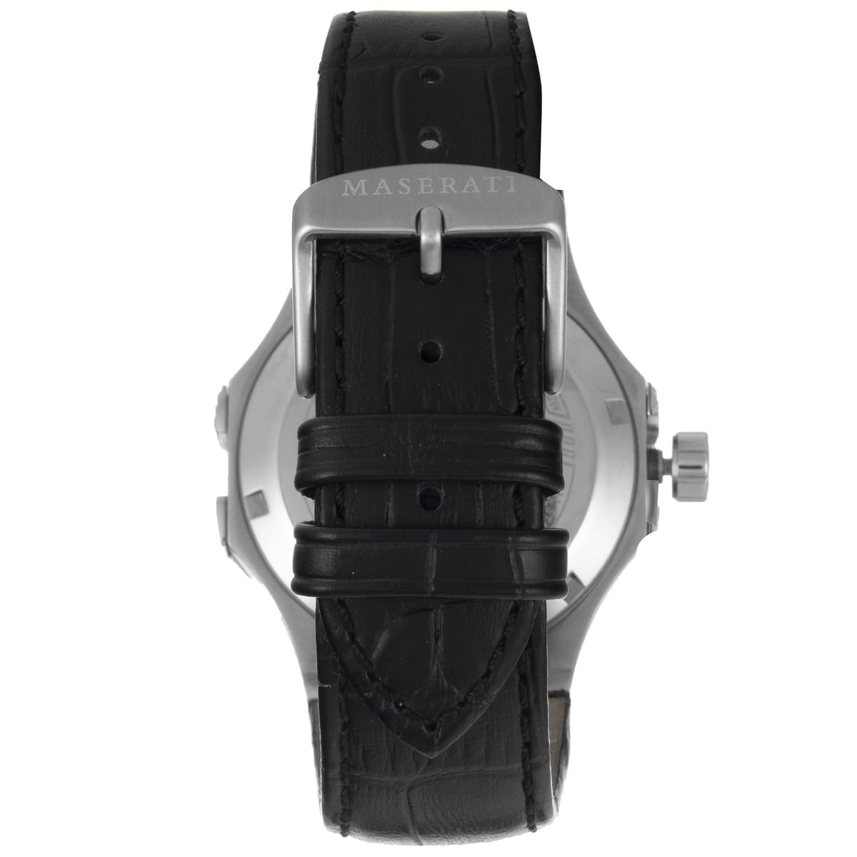 Maserati Potenza R8821108031 42mm Men’s Automatic Watch – Skeleton Dial & Black Croco-Embossed Leather Strap