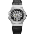 Maserati Potenza R8821108031 42mm Men’s Automatic Watch – Skeleton Dial & Black Croco-Embossed Leather Strap