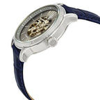 Maserati Epoca R8821118002 42mm Men’s Automatic Watch – Gray Skeleton Dial & Blue Alligator-Pattern Leather Strap