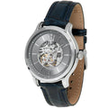 Maserati Epoca R8821118002 42mm Men’s Automatic Watch – Gray Skeleton Dial & Blue Alligator-Pattern Leather Strap