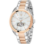Maserati Traguardo R8823112001 45mm Men’s Automatic Watch – White Dial & Two-Tone Link Bracelet