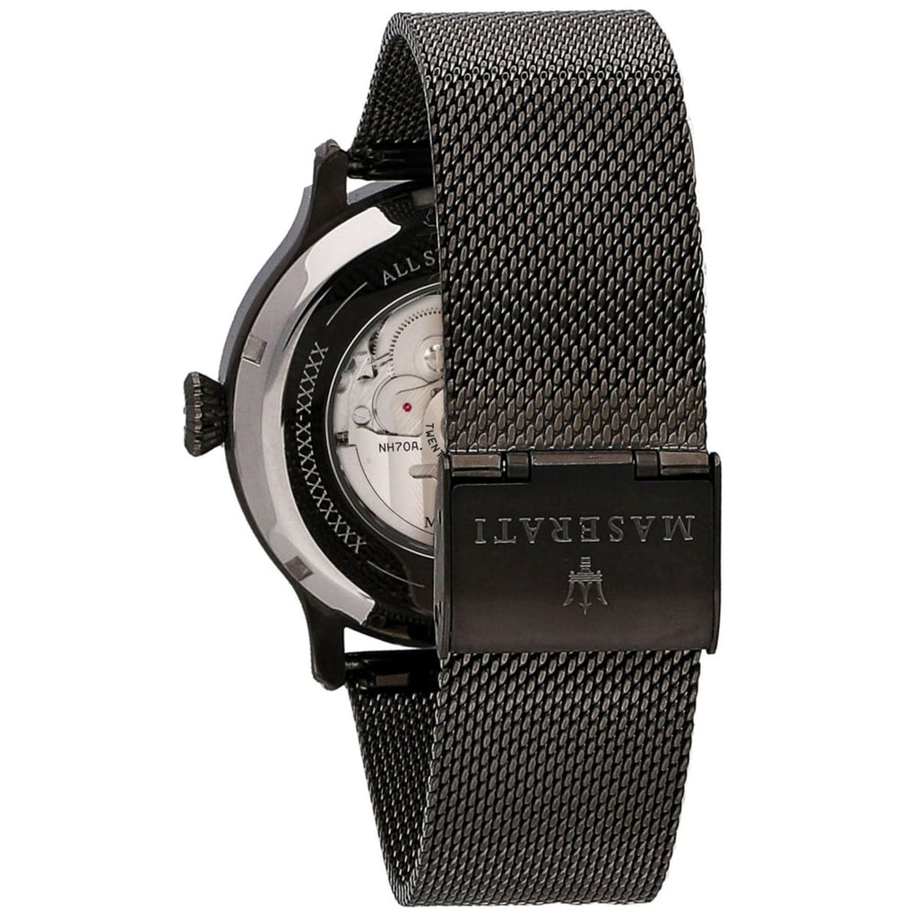Maserati Epoca R8823118006 42mm Men’s Automatic Watch – Blue Dial & Gunmetal Gray Mesh Strap