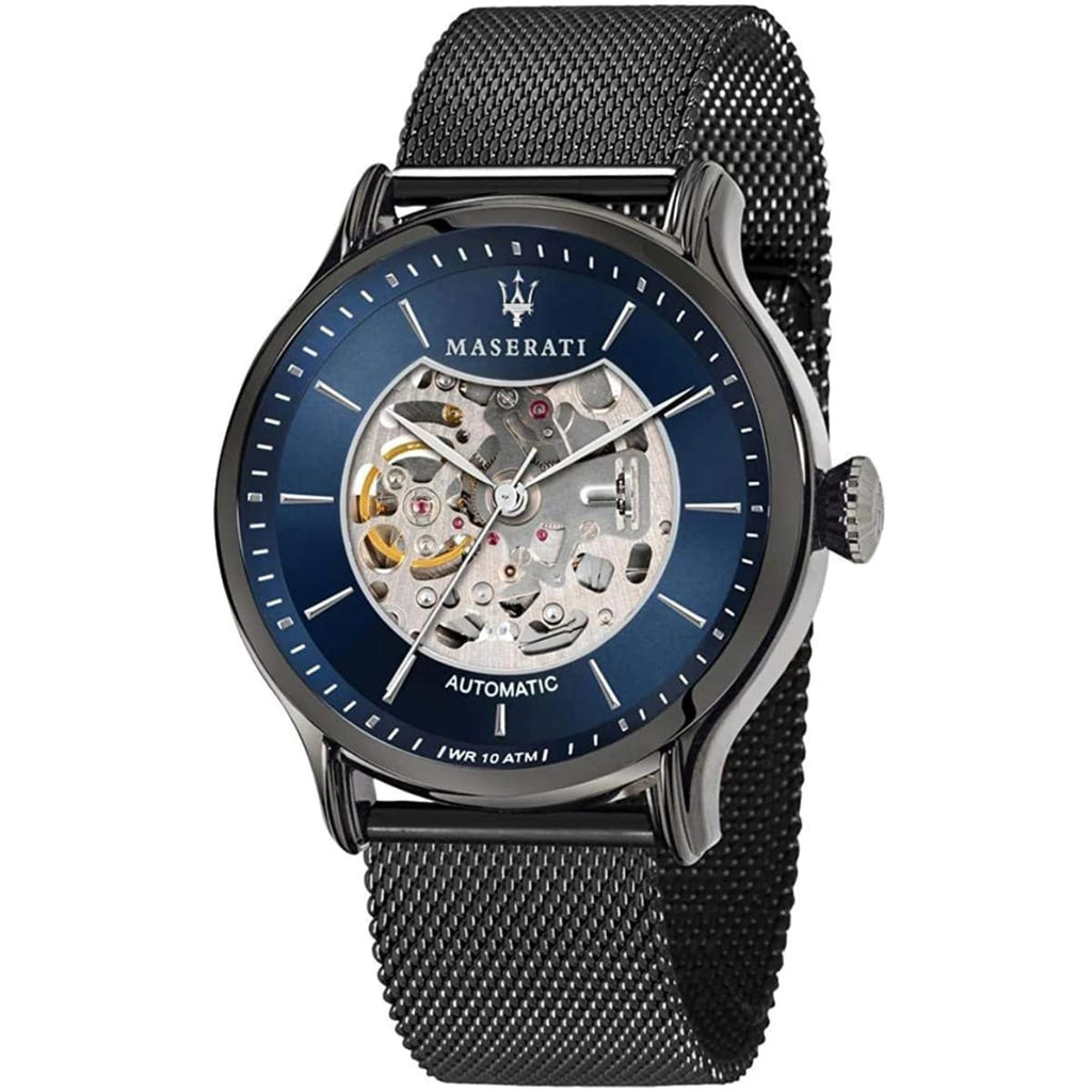 Maserati Epoca R8823118006 42mm Men’s Automatic Watch – Blue Dial & Gunmetal Gray Mesh Strap