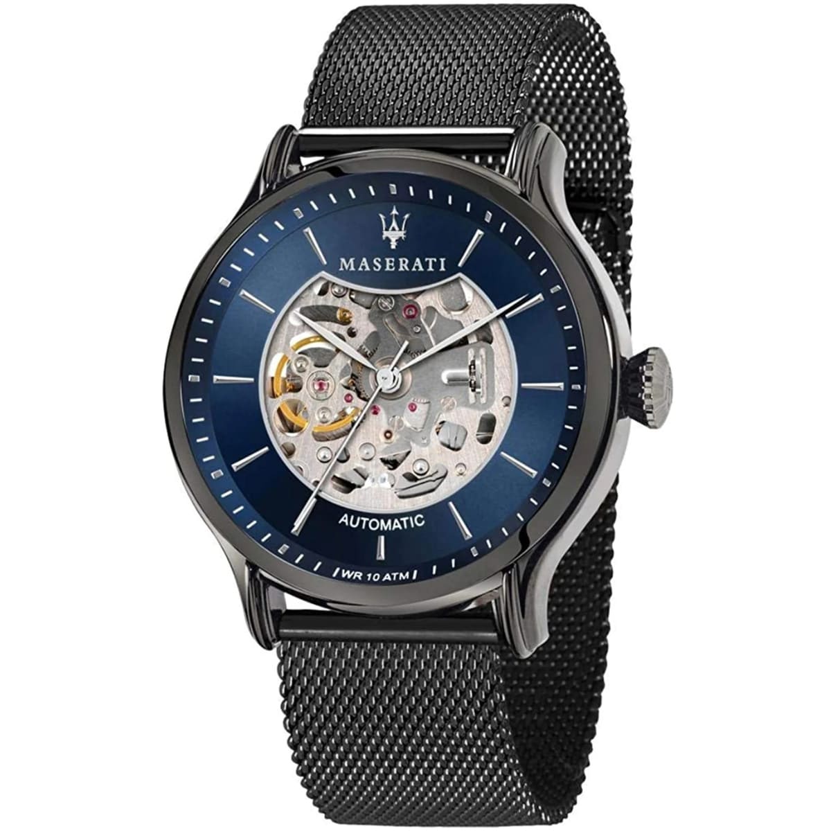 Maserati Epoca R8823118006 42mm Men’s Automatic Watch – Blue Dial & Gunmetal Gray Mesh Strap