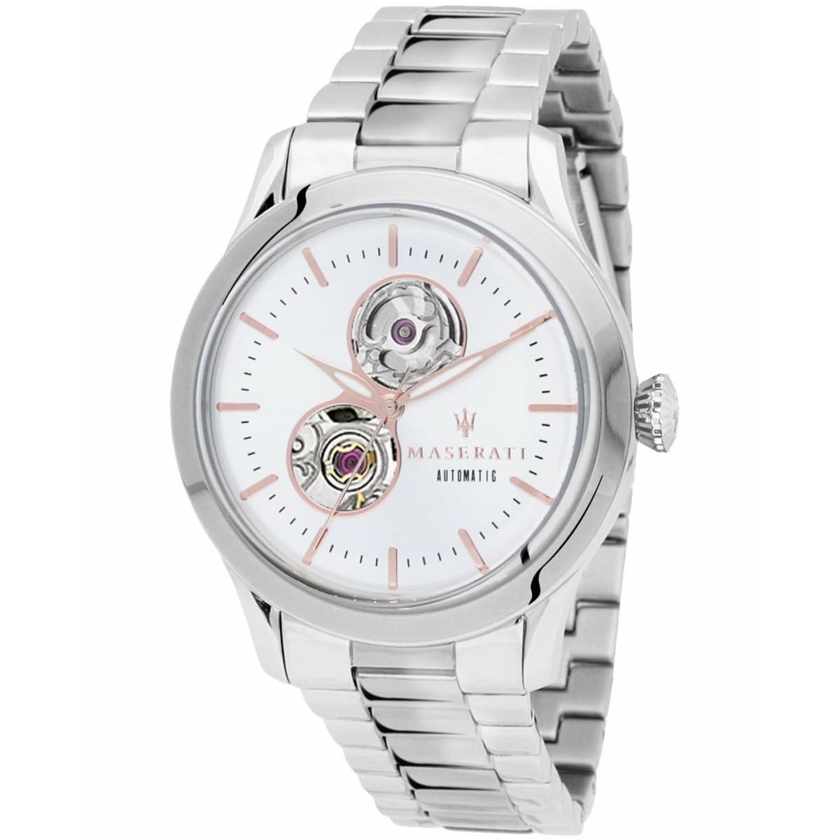 Maserati Tradizione R8823125001 40mm Men’s Automatic Watch – White Dial & Silver-Tone Link Bracelet