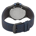 Maserati Potenza R8851108007 42mm Men’s Quartz Watch – Black Dial & Blue Alligator-Pattern Leather Strap
