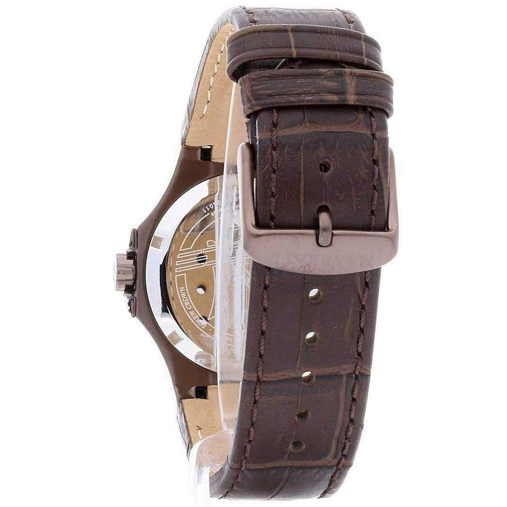 Maserati Potenza R8851108011 42mm Men’s Quartz Watch – Brown Sunray Dial & Brown Alligator-Pattern Leather Strap