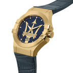 Maserati Potenza R8851108035 42mm Men’s Quartz Watch – Blue Waffle Dial & Blue Alligator-Pattern Leather Strap