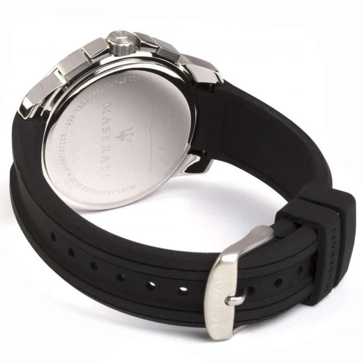 Maserati Sfida R8851123001 44mm Men’s Chronograph Watch – Carbon Fiber Dial & Black Rubber Strap
